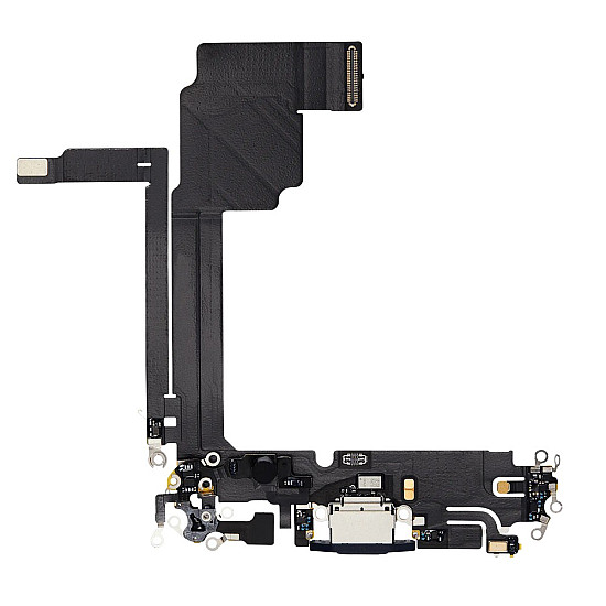 Charging Port with Microphone Flex Cable (OEM) - Blue Titanium for iPhone 15 Pro Max