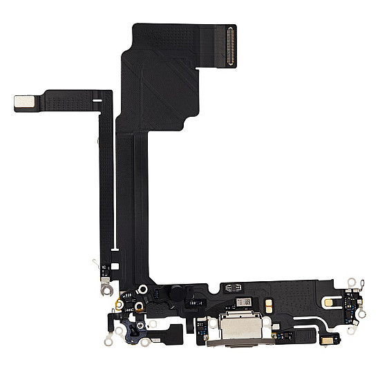 Charging Port with Microphone Flex Cable (OEM) - Natural Titanium for iPhone 15 Pro Max