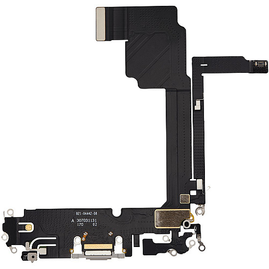 Charging Port with Microphone Flex Cable (OEM) - White Titanium for iPhone 15 Pro Max