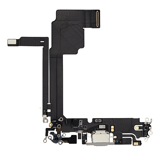 Charging Port with Microphone Flex Cable (OEM) - White Titanium for iPhone 15 Pro Max
