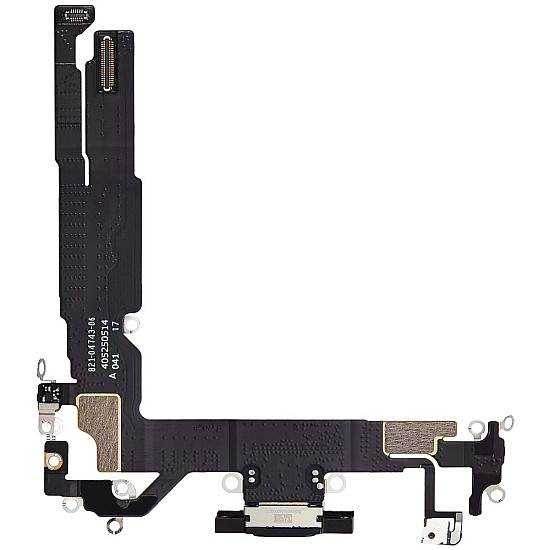 Charging Port with Microphone Flex Cable (OEM) - Black for iPhone 16