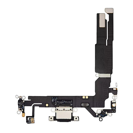 Charging Port with Microphone Flex Cable (OEM) - Black for iPhone 16