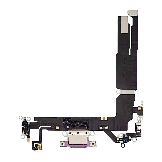 Charging Port with Microphone Flex Cable (OEM) - Pink for iPhone 16