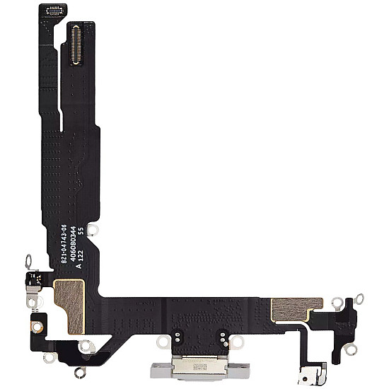 Charging Port with Microphone Flex Cable (OEM) - White for iPhone 16