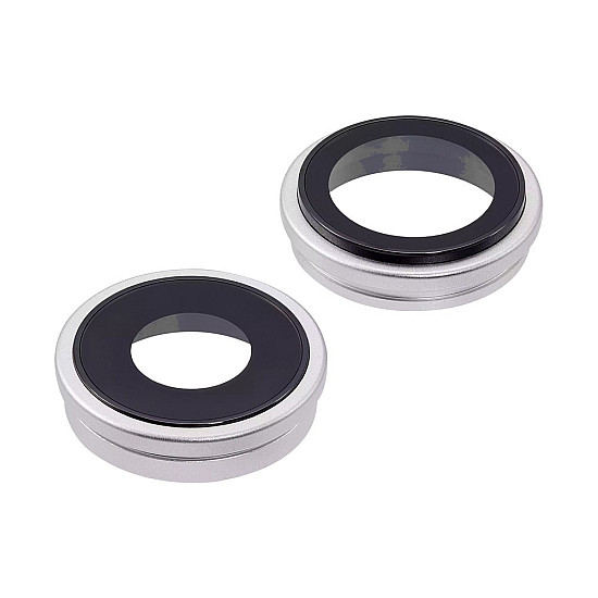 Rear Camera Lens with Bezel - White OEM for iPhone 16 / 16 Plus