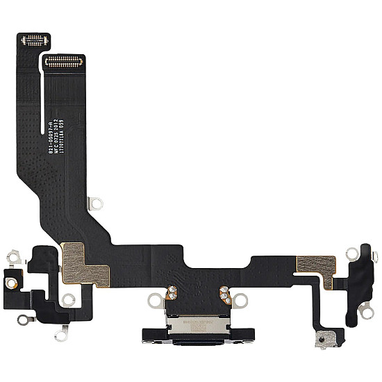Charging Port with Microphone Flex Cable (OEM) - Black for iPhone 16e