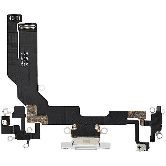 Charging Port with Microphone Flex Cable (OEM) - White for iPhone 16e