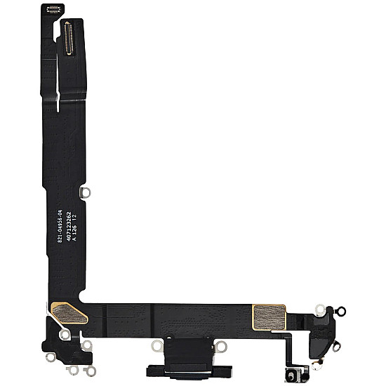 Charging Port with Microphone Flex Cable (OEM) - Black for iPhone 16 Plus