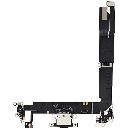 Charging Port with Microphone Flex Cable (OEM) - Black for iPhone 16 Plus