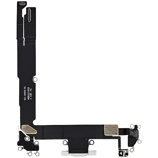 Charging Port with Microphone Flex Cable (OEM) - White for iPhone 16 Plus