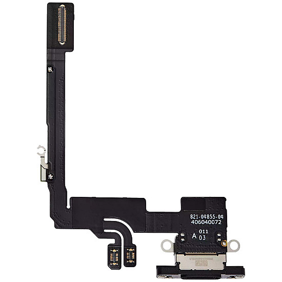 Charging Port with Microphone Flex Cable (OEM) - Black Titanium for iPhone 16 Pro