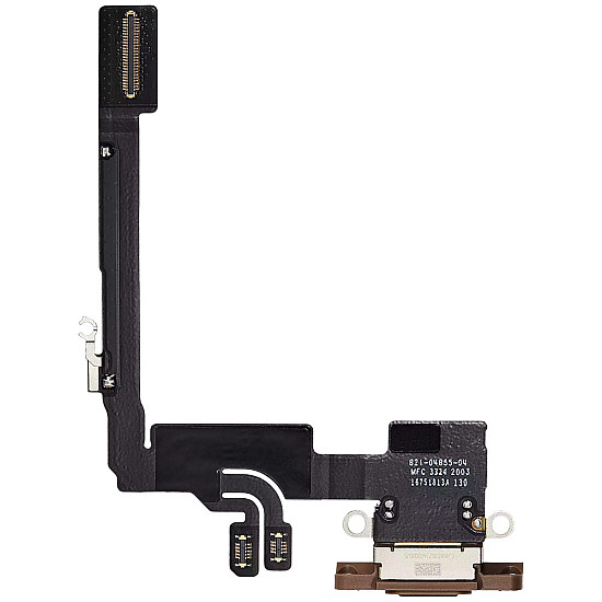 Charging Port with Microphone Flex Cable (OEM) - Desert Titanium for iPhone 16 Pro