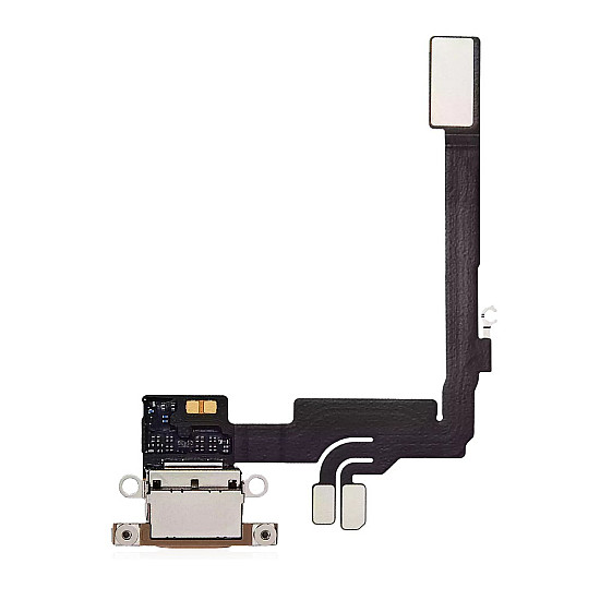 Charging Port with Microphone Flex Cable (OEM) - Desert Titanium for iPhone 16 Pro