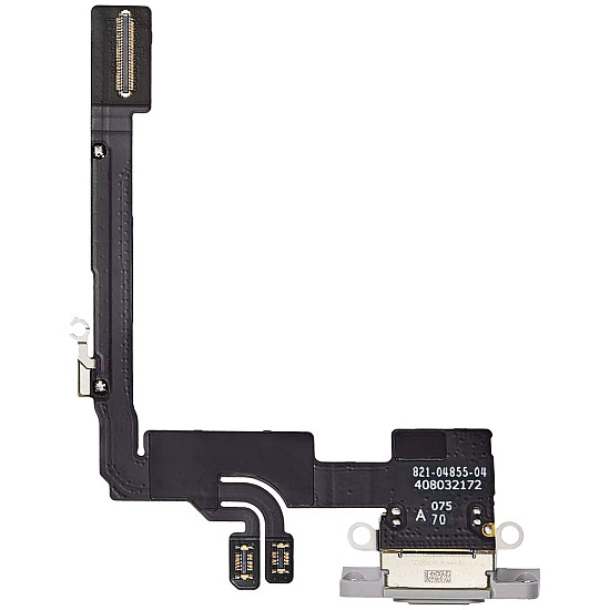 Charging Port with Microphone Flex Cable (OEM) - White Titanium for iPhone 16 Pro