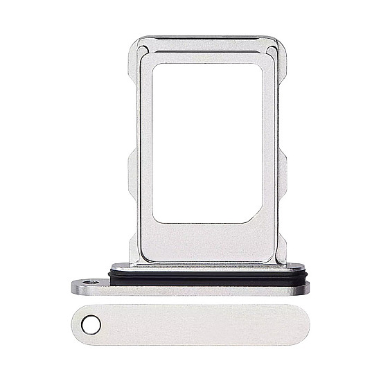 Sim Card Tray with Rubber Seal - White Titanium OEM for iPhone 16 Pro / 16 Pro Max