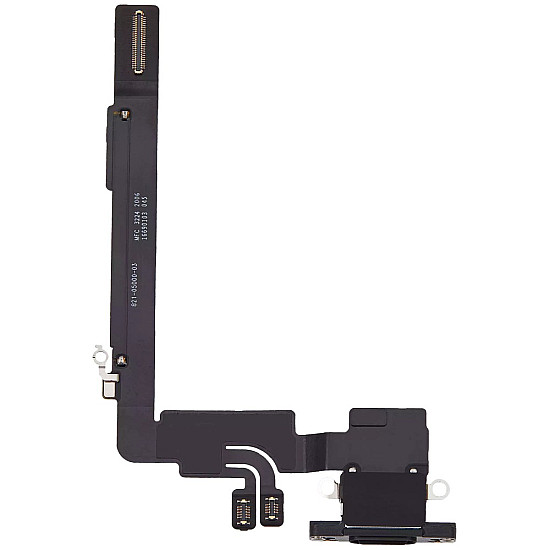 Charging Port with Microphone Flex Cable (OEM) - Black Titanium for iPhone 16 Pro Max