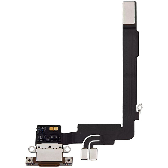Charging Port with Microphone Flex Cable (OEM) - Desert Titanium for iPhone 16 Pro Max