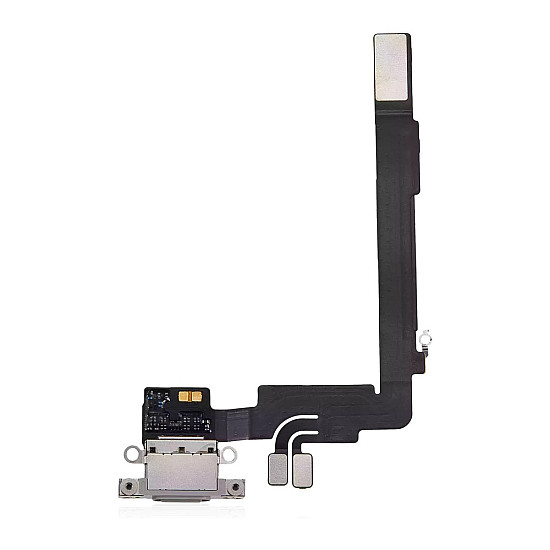 Charging Port with Microphone Flex Cable (OEM) - White Titanium for iPhone 16 Pro Max