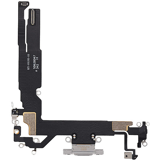Charging Port with Microphone Flex Cable (OEM) - White for iPhone 17
