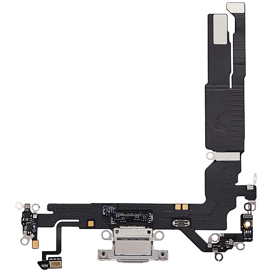 Charging Port with Microphone Flex Cable (OEM) - White for iPhone 17