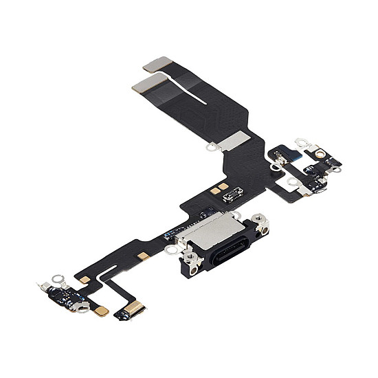 Charging Port with Microphone Flex Cable (OEM) - Black for iPhone 17e