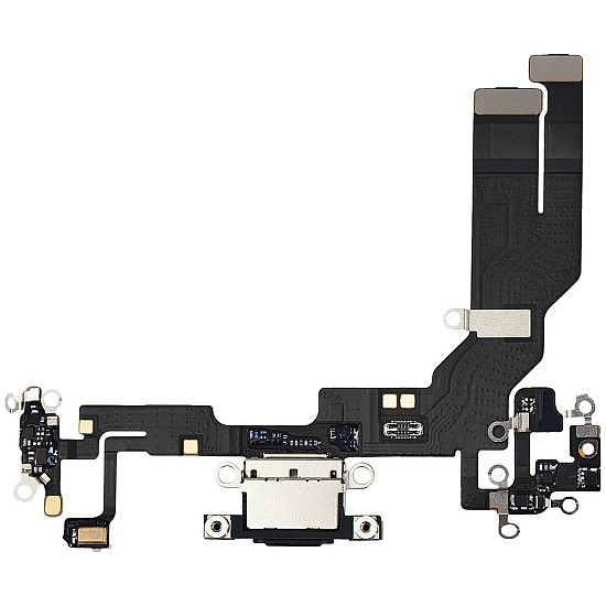 Charging Port with Microphone Flex Cable (OEM) - Black for iPhone 17e