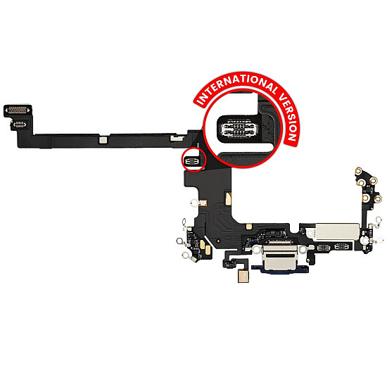 Charging Port with Microphone Flex Cable (OEM) - Deep Blue for iPhone 17 Pro (Nano-SIM)