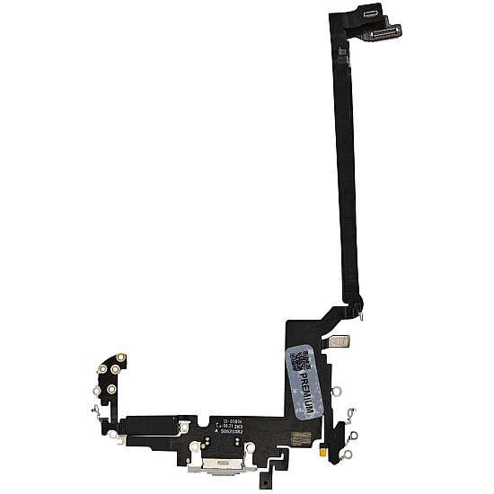 Charging Port with Microphone Flex Cable (OEM) - Silver for iPhone 17 Pro Max (Nano-SIM)
