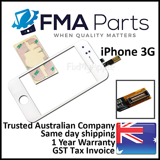 Glass Touch Screen Digitizer - White (With Adhesive) for iPhone 3G