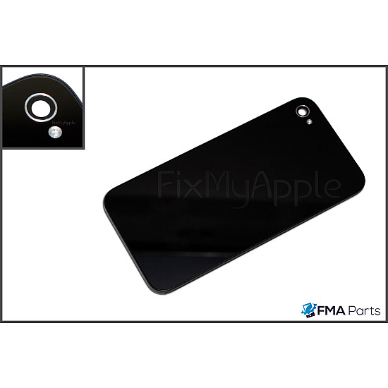 Back Glass Assembly Cover (Blank) - Black for iPhone 4