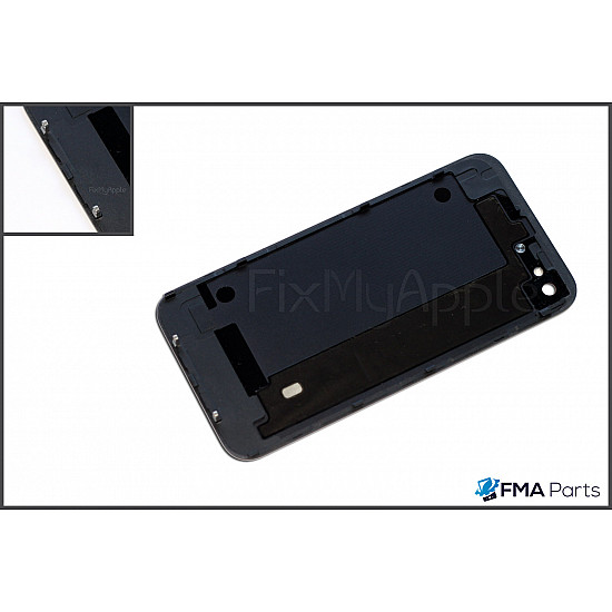 Back Glass Assembly Cover (Blank) - Black for iPhone 4