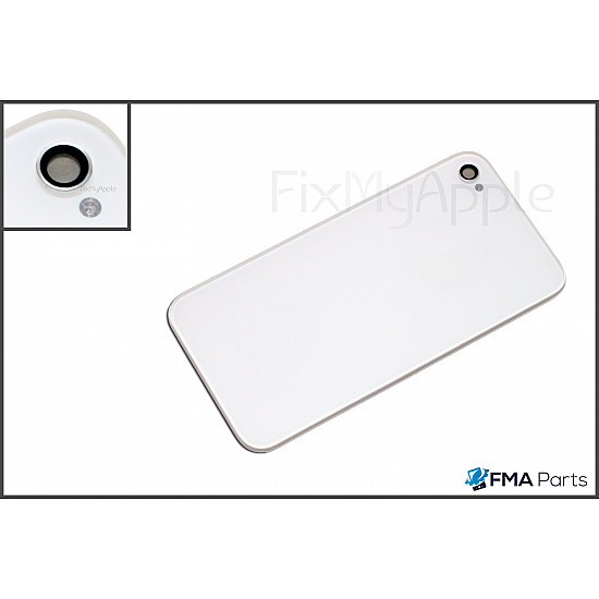 Back Glass Assembly Cover (Blank) - White for iPhone 4