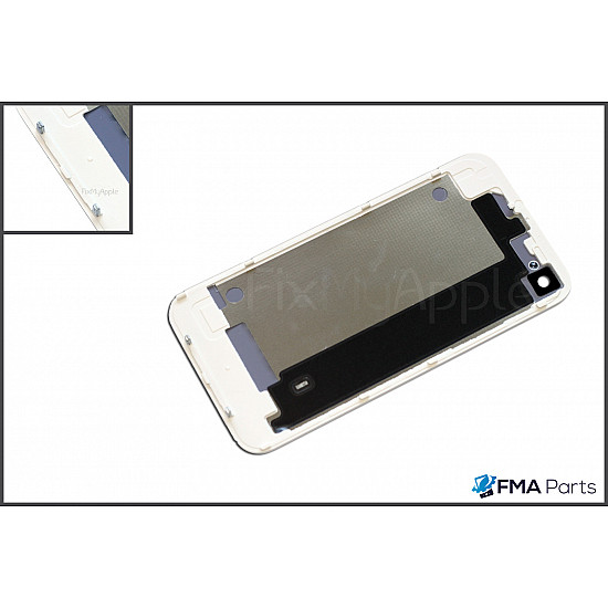 Back Glass Assembly Cover (Blank) - White for iPhone 4