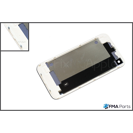 Back Glass Assembly Cover (Blank) - White for iPhone 4