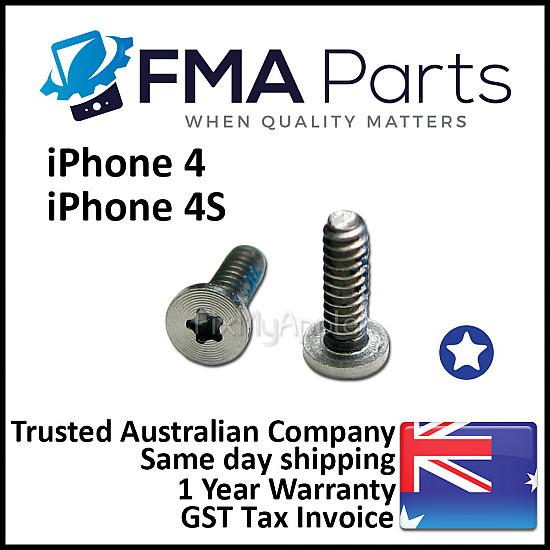 Bottom Pentalobe (*) Star Screws x 2 OEM for iPhone 4 / 4S