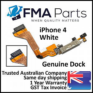 Charging Port Flex Cable with Microphone Flex Cable - White OEM for iPhone 4