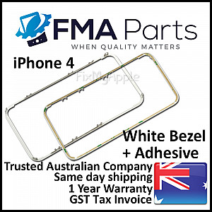 Front Glass Digitizer Bezel - White for iPhone 4
