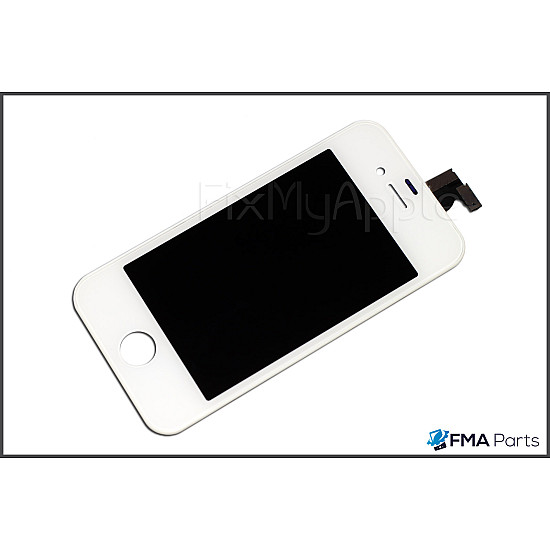 LCD Touch Screen Digitizer Assembly - White [Premium Aftermarket] (With Adhesive) for iPhone 4