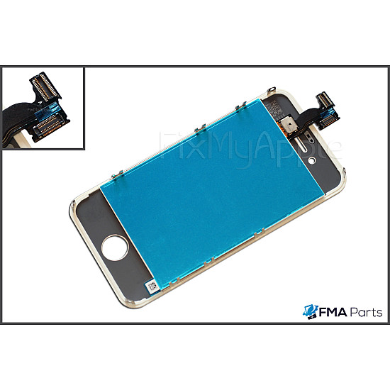 LCD Touch Screen Digitizer Assembly - White [Premium Aftermarket] (With Adhesive) for iPhone 4