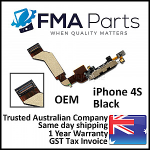 Charging Port Flex Cable with Microphone Flex Cable - Black OEM for iPhone 4S