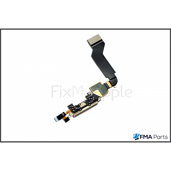 Charging Port Flex Cable with Microphone Flex Cable - White OEM for iPhone 4S