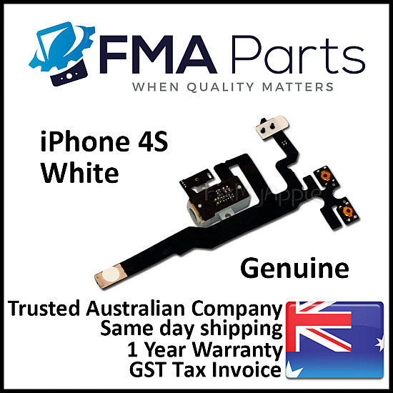 Headphone Jack / Volume / Silent Switch Button / Microphone Flex Cable - White for iPhone 4S