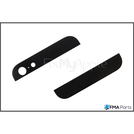 Back Glass - Black (With Adhesive) for iPhone 5