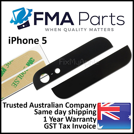 Back Glass - Black (With Adhesive) for iPhone 5
