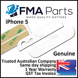 Back Glass - White OEM (With Adhesive) for iPhone 5