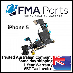 Charging Port Headphone Jack with Microphone Flex Cable - Black OEM for iPhone 5