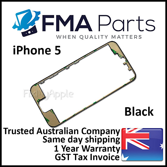 Front Glass Digitizer Bezel Frame - Black for iPhone 5