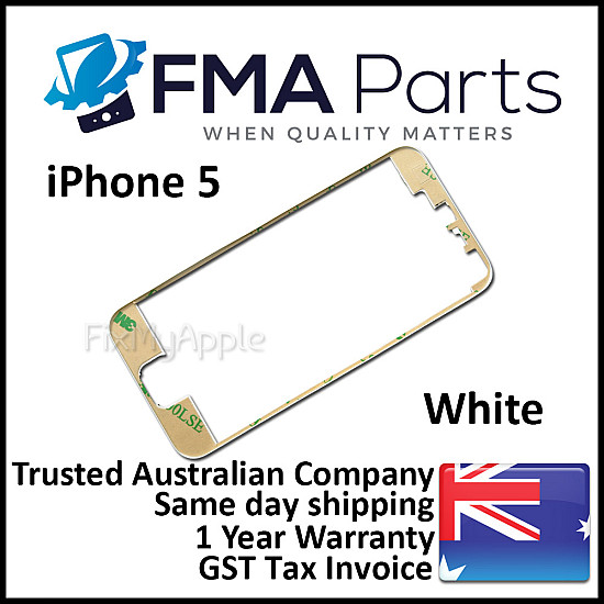 Front Glass Digitizer Bezel Frame - White for iPhone 5