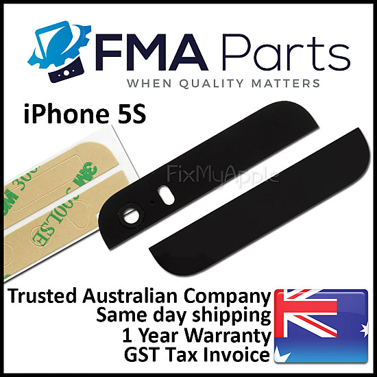 Back Glass - Black (With Adhesive) for iPhone 5S/ SE
