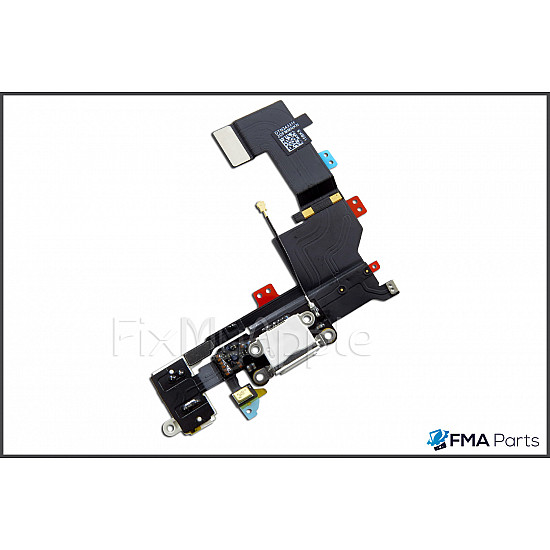 Charging Port Headphone Jack with Microphone Flex Cable - White OEM for iPhone 5S